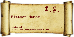 Pittner Hunor névjegykártya